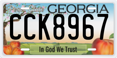 GA license plate CCK8967