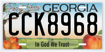 GA license plate CCK8968