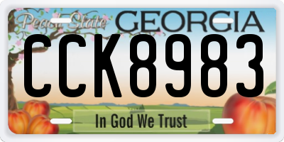 GA license plate CCK8983