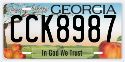 GA license plate CCK8987