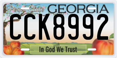 GA license plate CCK8992