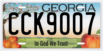 GA license plate CCK9007