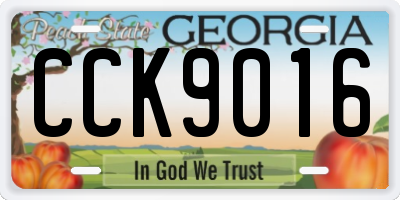 GA license plate CCK9016