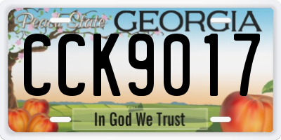 GA license plate CCK9017