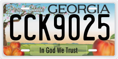 GA license plate CCK9025