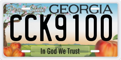 GA license plate CCK9100