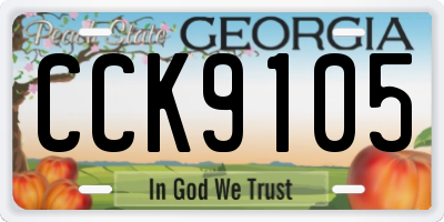 GA license plate CCK9105