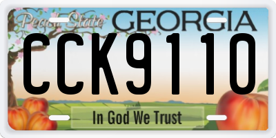 GA license plate CCK9110