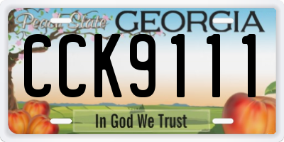 GA license plate CCK9111