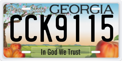 GA license plate CCK9115