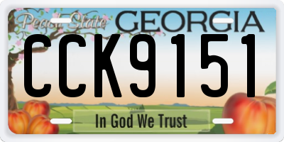 GA license plate CCK9151