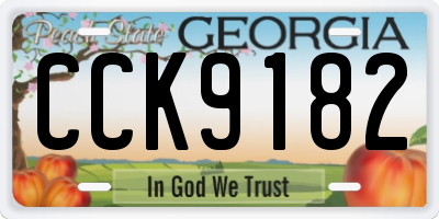 GA license plate CCK9182