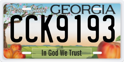 GA license plate CCK9193