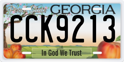 GA license plate CCK9213