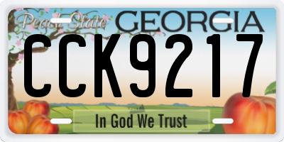 GA license plate CCK9217
