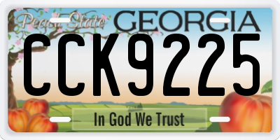 GA license plate CCK9225