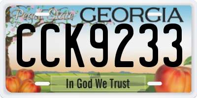 GA license plate CCK9233