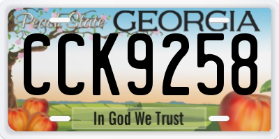 GA license plate CCK9258
