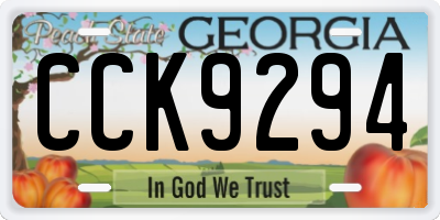 GA license plate CCK9294