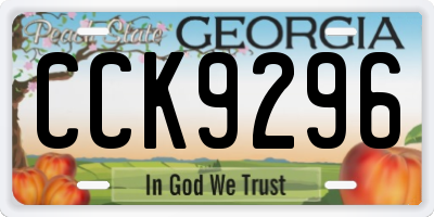 GA license plate CCK9296