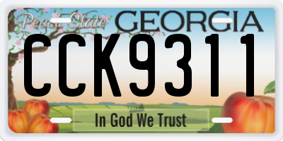 GA license plate CCK9311