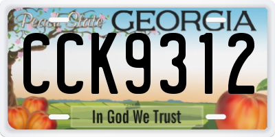 GA license plate CCK9312