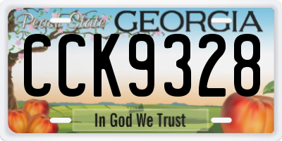 GA license plate CCK9328