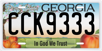 GA license plate CCK9333