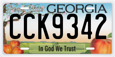 GA license plate CCK9342