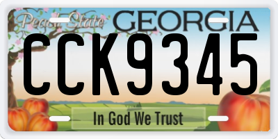 GA license plate CCK9345