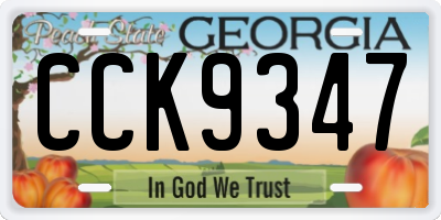 GA license plate CCK9347