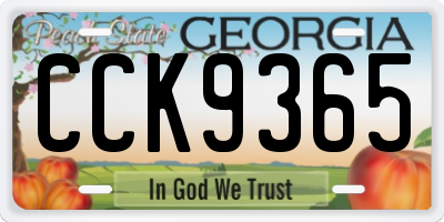 GA license plate CCK9365