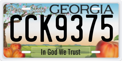 GA license plate CCK9375
