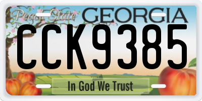 GA license plate CCK9385