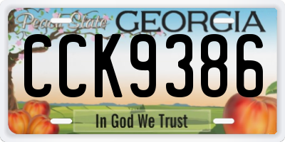 GA license plate CCK9386