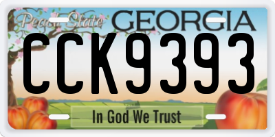 GA license plate CCK9393