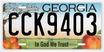 GA license plate CCK9403