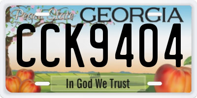 GA license plate CCK9404