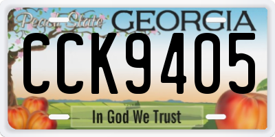 GA license plate CCK9405