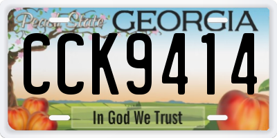 GA license plate CCK9414