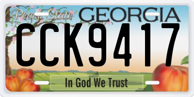 GA license plate CCK9417