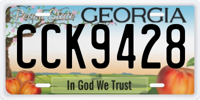 GA license plate CCK9428