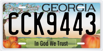 GA license plate CCK9443