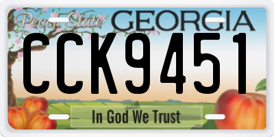 GA license plate CCK9451