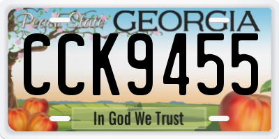 GA license plate CCK9455