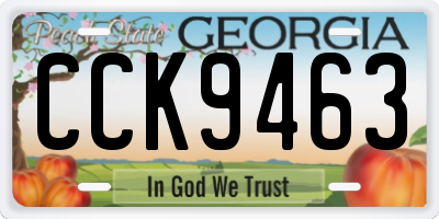 GA license plate CCK9463