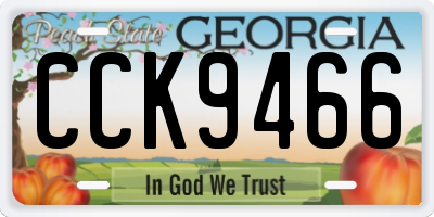 GA license plate CCK9466
