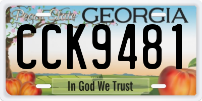 GA license plate CCK9481