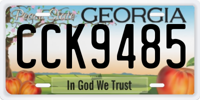 GA license plate CCK9485