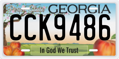 GA license plate CCK9486